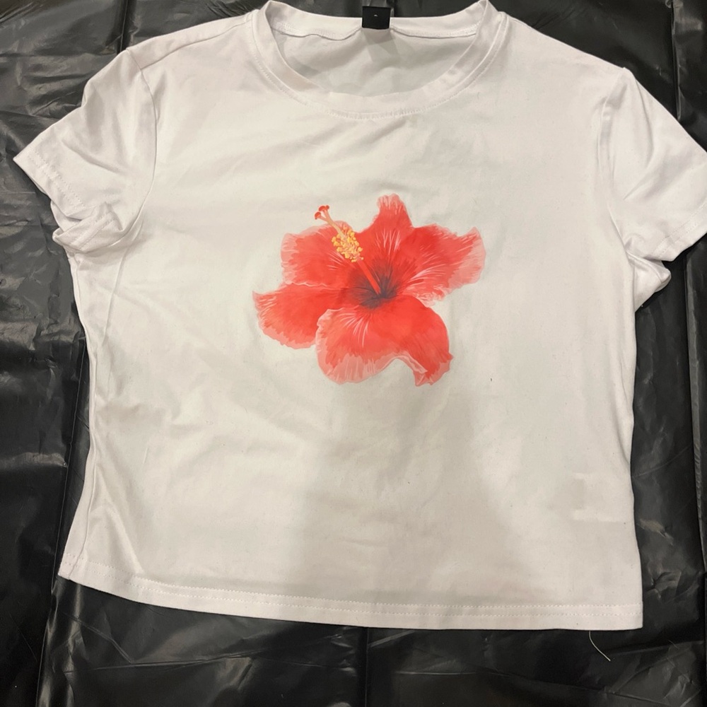 Floral White Crop Top